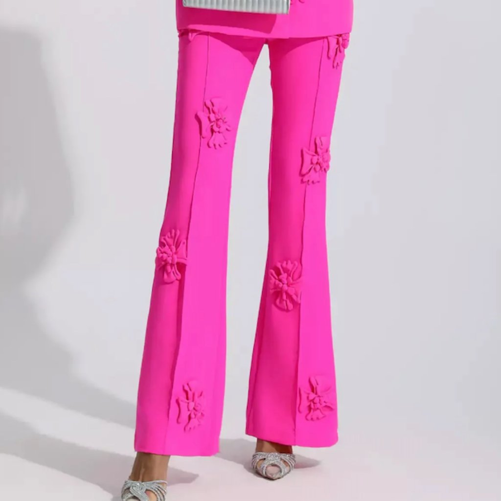 Ari Pink Jacquard Floral Pants | Catchall